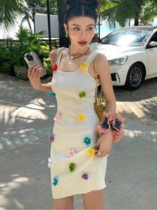 Abiti casual Floral Knitting Cameled Dress Fashion Summer Slim BodyCon Sweater Lady Daddy Beach Stretch GIOST