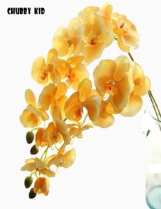 Декоративные цветы венки целый большой настоящий прикосновение 11 головы искусственная бабочка орхидея 96 см.