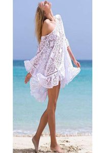 summer women sweet floral lace white dress ruffles loose mini dresses lady girl holiday sexy beach wear cover4649178