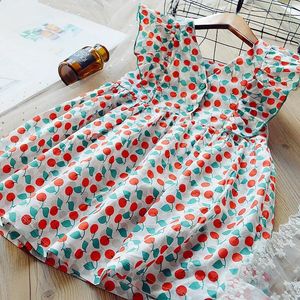 Girl Dresses Children's Wear 2024 Summer Girl's Baby Fragmented Flower Little Flying Sleeves Cute Dress