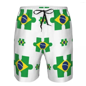 Herren Shorts Schwimmsommer Schwimmbad Strandbrand männliche Bekleidungshose Brasilienflagge