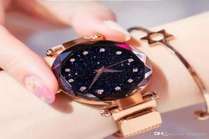 Women039s fashion watch magnet Stainless steel Milan mesh Strap Purple diamond watches Tik Tok girl gift Dress Quartz Wristwatc4217443