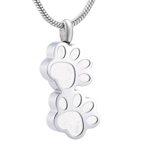 Pet Paw Urn Halsband för aska rostfritt stålhänge Keepsake Memorial Cremation Jewelry 269p