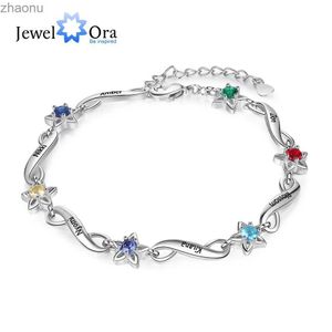 Chain JewelOra Personalized Name Carving Unlimited Customization 2-7 Inlaid Birthstone Female Mother Gift XW