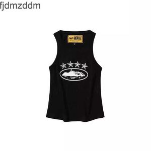 Men's and Women's Trends Designer Fashion Corteizssss Devils Womens Star Print Short Tank Top Spicy Girl Strap Trendy Sports Layup