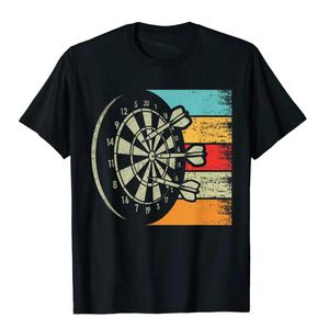 Męskie koszulki retro strzałki dartboard bulleye strzałka t-shirt t-shirt bawełny męski top i koszulka nowa koszulka D240509