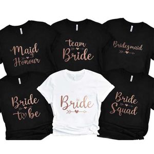 Herren T-Shirts Engagement Braut Hochzeitsfeier T-Shirt Team Braut Squad Brautjungfer Tops Trieb