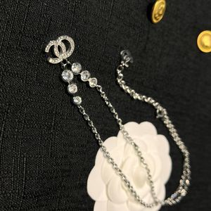 Designer choker halsband inlay diamant crystal 925 silver pläterad 18k guldpläterad rostfritt stål c-bokstäver hänge halsband för kvinnor w 277j
