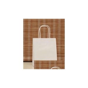 Sacchetti a matita all'ingrosso all'ingrosso- navi40pc18x15x8cm sacchetto regalo bianco elegante kraft con manico a goccia di qualità eccellente consegna di dhg32