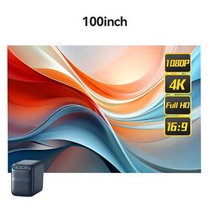 Projektorer Wanbo 100 tum High-Definition Anti Light Curtain Projector Screen 16 9 inomhus Hyperview Portable Foldbar 3D 4K Projector Screen J240509