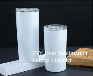 50pcs Sublimation Blanks Tumbler Stainless Steel Coffee Mug Insulated Wine Vacuum White Water Bottles 20OZ7249793