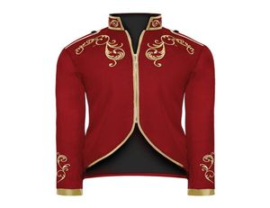 Monerffi Prince Fashion Gold Ramitine Blazer for Men Medieval Slip Fit Wate Stand Collar Cabberne Capola vestiti maschio LJ5037967
