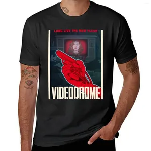 Tanques masculinos videodrome (1983) de Adrian Vom Baur T-shirt Sports Fans Fans Customs Graphics Black T-shirts para homens