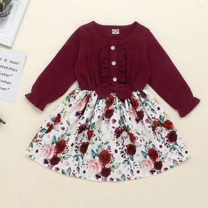 Mädchenkleider Casual Sale Kleinkind Kinder Baby Girls Floral Print Ruffle Party Kleider Kleider Outfit