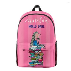 Sırt çantası Roald Dahl'ın Matilda Müzikal Film Öğrenci Kitap Çantası Defter Sırt Çantaları 3D Baskı Oxford Su Geçirmez Erkekler/Kızlar Seyahat