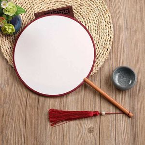 Produkte im chinesischen Stil Neue leere weiße chinesische Seidenhandfan -Handle Runde DIY Children Studenten Kunst Malerei Fan Custom Requisiten Hochzeitsgeschenk für Gast