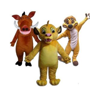 Trajes de mascote mascote figurinos de melhor vendas 3pcs leões de halloween vestido de Natal de corpo inteiro adereços de roupa mascote fantasia