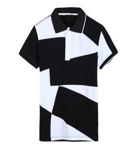 Designer Polo Shirt Male Summer Moda Novos homens 039S Camisa de pólo de pólo curto de algodão preto e branco