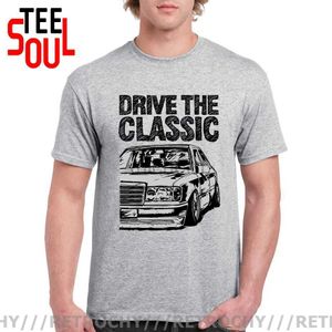 Męskie koszulki męskie nowa koszulka S-6xl Drive klasyczny samochód W124 W201 T-shirt Top Design 2021 Nowa moda T-shirt Najnowsze lato D240509