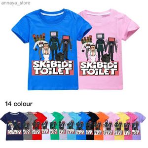 T-shirts New Summer Hot Game Skibidi Toilet T-shirt Childrens 3D Printing T-shirt Boys Speakerman Clothing Teen Girls Casual Street ClothingL2405