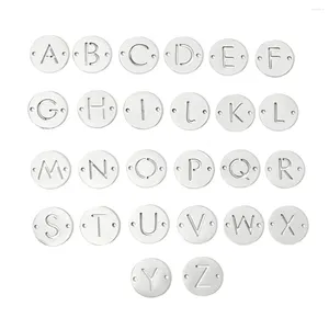 Charms 20pcs/лот оптовой алфавит A-z 26 буквы 316L разъемы из нержавеющей стали Начальное название водонепроницаемые DIY Браслеты Ювелирные изделия