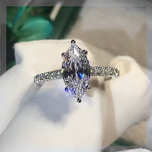 925 Sterling Silver 2Ct Lab Lab Ring Engagement Rings Baia de casamento para mulheres Jóias de festa 267k
