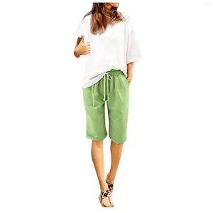 Shorts atletic Pack da donna Donne pantaloni di cotone estate ad allacciata con allacciatura a vita alta neve corta