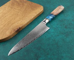 8 tum Utility Kitchen Knife VG10 Damascus Steel Chef Knives Present Box Claaver Cutting Meat Chef Knife With Wood Harts Handle3292544