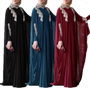 Этническая одежда Ид Рамадан Муслим Абайя Бэтвинг рукав макси платье индейка Dubai Women Вышивка Abayas Kaftan Morocco Jalabiya Caftan