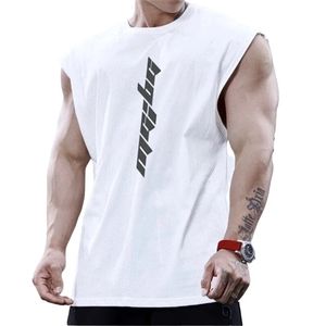 Bodybuilding Sports Tank Tops Men Gyms Fitness Workout ärmlös skjorta Male Summer Loose Underhirt Running Men Vest 240508