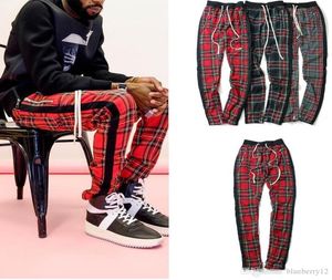 High Street Vintage Plaid Plaid Pants Stripes Pants for Men Slim Fit Pent