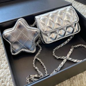 24c gwiazdki Twin torba skórzana torba na ramię Patent skórzany Diamond Kontrola złota sprzęt metalowy c klamra luksusowa torebka Matelasse łańcuch crossbody torebka makijażu 12 cm