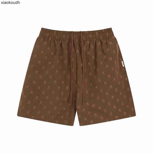 Shorts de designer de ponta rhude para letras de impressão completas calças de praia de cordão