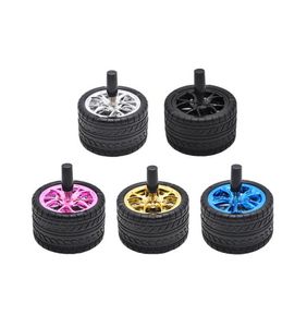 Creative Rubber Car Tyres Rökning AshTray Press Rotary Portable Metal Ash Magasy With Lids Silicone Cigaretthållare Hållbar4544837