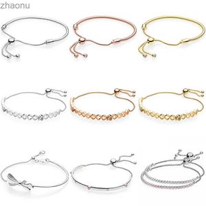 Łańcuch honeybee genialna eksploracja kokardki ślizgania się klasyp regulacja Europe Europe Snake Bangle 925 czyste srebrne koraliki urok xw