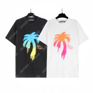 Palm PA 24SS Summer Rainbow PALM Letter Printing Logo T Shirt Boyfriend Gift Loose Oversized Hip Hop Unisex Short Sleeve Lovers Style Tees Angels 2213 NURT