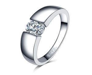 Real 925 Sterling Silver Wedding Diamond Moissanite Anelli per donne uomini Impegno d'argento Love Gioielli Whole Size6 7 8 9 10 115795704