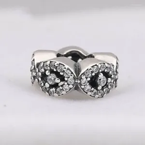 Pedras preciosas autênticas S925 Sterling Silver Magic Eye Gotículas Spacer Charm Fit Women Bracelets Bangles Bangles Diy Jóias