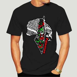 Camisetas masculinas Camiseta da Palestina Shemagh e camiseta do mapa da Palestina 7244x T240508