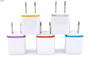 Muitas cores de alta qualidade 5v 2.1 1a duplo USB AC Travel US Wall Charger Plug muitas cores para escolher muito populares em todo o mundo Fastshipping