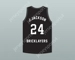 Custom Nay Mens Youth/Kids Jim Jackson 24 BrickLayers Basketball Jersey 3-й ежегодный Rock N 'Jock B-Ball Jam 1993 Top Snatched S-6xl