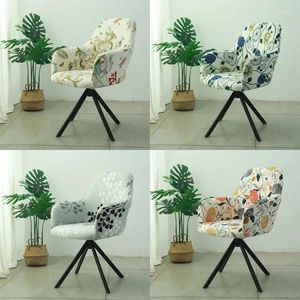 Chair Covers High Arm Dining Cover Elastic Floral Style Slipcovers Stretch Office Armchair For Kitchen Banquet Home Decor