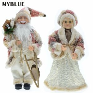 Miniature di Capodanno di Natale Babbo Natale Figurina per bambole per la casa Accessori per la casa Ornamenti per alberi Navidad 45 cm Big Standing Figura 2023
