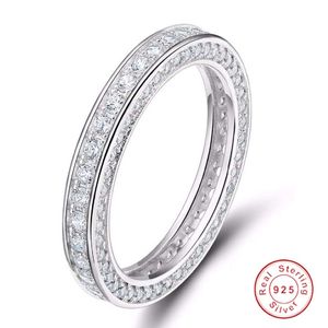 Moda biżuteria vintage prawdziwa 925 srebrna srebrna pełna okrągła cut biały szafir cZ diamentowy szlachetki kobiety