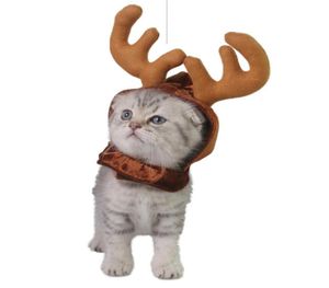 Pet Christmas Cute Reindeer Costume Cappello per gatti e piccoli cani74508785615135