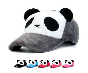 2018 New Fashion Plush Man und Weman Winter Halten Sie Warm Cartoon Panda Baseball Cap Outdoor Walks Caps Hut Whole6920775