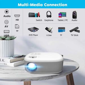 Projector Mini LED Projector HD 200 polegadas Home Theater Game Portable LED 3D Video Projector Adequado para 1080p Cinema C520 J0509