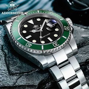 その他の時計Addive Luxury Stainless Steels Steel Diver Quartz Business 200m防水性超高輝度ES My-H3-2QZ Relogio Masculino T240508