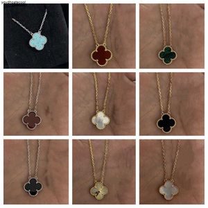Various Four Leaf Clover Necklace Designer Jewelry Classic Pendant Necklaces Gold Silver Mother of Pearl Green Flower necklace Link Chain Womens valentine Gifts