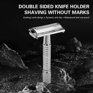 Razors Blades Mens Shaver Hair Salon Styling Accessories Rostfritt stål Dubbelsidiga blad Q240508
